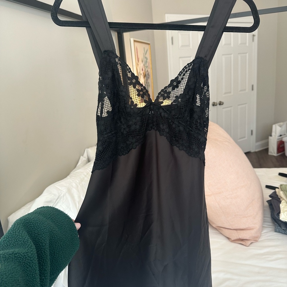 Elegant Black Lace Slip Dress